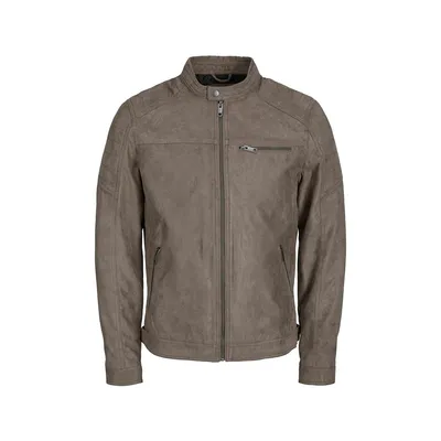 Produktbild von Jack & Jones 12147218_2018_764103_S, Motorradjacke, Uni, Erwachsener, Reißverschluss, Polyester, Wildleder, Braun