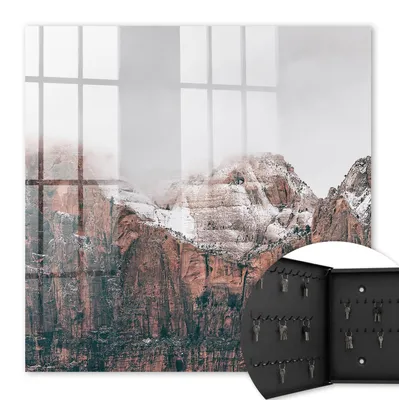 Produktbild von Metall Schlüsselkasten 30 x 30 cm - schwarzer Schlüsselschrank zur Wandmontage - wandhängende Schlüsselbox mit Tür - nach links öffnend - Schlüsselaufbewahrung für Flur - Büro - Arbeitszimmer - Werkstatt - Garage - Stille der Berge