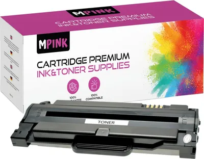 A toner cartridge and its packaging are displayed against a white background.