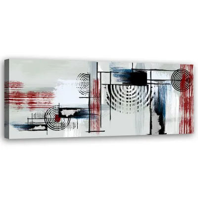 Produktbild von Leinwandbild Abstraktion auf grauem Hintergrund 90x30 Feeby Beige bild für die wand bereit zum aufhängen