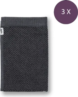Produktbild von Gästehandtuch, 3er-Set, 30 x 50 cm, Schwarz, Baumwolle - Kela | Lavinia