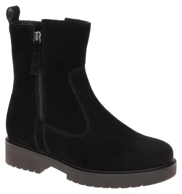 Produktbild von Gabor Damen Stiefeletten 8025 Schwarz Echtleder Velour 1,5cm Blockabsatz 18cm Schafthöhe K-Weite Reißverschluss herausnehmbare Innensohle