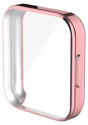 Image de Étui de protection pour montre connectée - Redmi Watch 2 Lite - TPU souple - Galvanisé - Protection d'écran complète - Résistant aux chocs - Rose