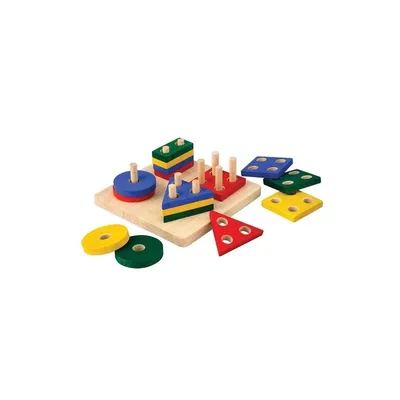 Obrázok produktu pre PlanToys Geometric Sorting Board, 2 rok / roky, Drevo, Modrá, Zelená, Červená, Drevo, Žltá