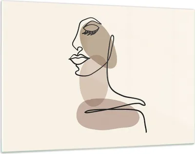 Produktbild von Bilder auf glas - Einteilig - Zeichnung einzeilig Frau - 120x80cm - Glasbilder - Wandbilder - Bilder - zum Aufhängen bereit - Wanddekoration aus Glas - Glas Bilder - Wandbild auf Glas - GAA120x80-4612