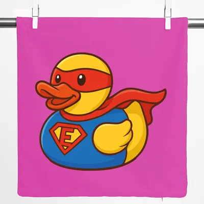 Produktbild von Huuraa Kissenbezug Quietscheente Superheld Gummiente Hero 40x40cm Fuchsia Baumwolle Dekokissenbezug Geschenkidee
