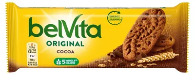 Obrázek produktu pro Belvita Cereální sušenky s kakaovou příchutí a kousky čokolády 50 G (4 ks)