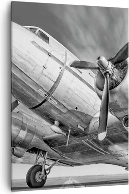Produktbild von Bild auf Leinwand - Leinwandbild - Einteilig - Flugzeug Retro Flugzeug - 70x100cm - Wand Bild - Wanddeko - Wandbilder - Leinwanddruck - Wanddekoration - Leinwand bilder - Wandbild - PA70x100-4952