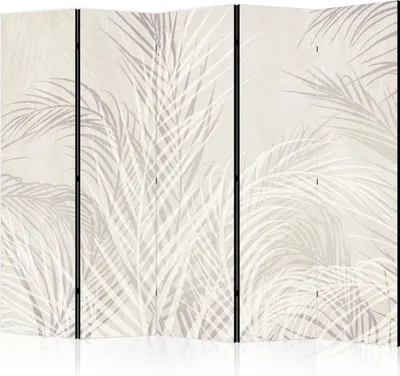 Produktbild von Akusticher Raumteiler Ziegel Foto Paravent 225x172 cm beidseitig auf Vlies-Leinwand bedruckt Akustikschaum Trennwand Spanische Wand Sichtschutz Home Office 3D Minimalism Blätter Tropisch b-C-10355-z-b
