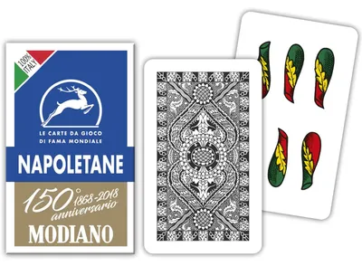 Productafbeelding van MODIANO Speelkaarten NAPOLETANE, 150-jarig jubileum - blauw