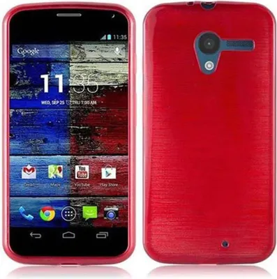 Produktbild von Cadorabo Hülle für Motorola MOTO X Schutz Hülle in Rot Schutzhülle TPU Silikon Etui Case Cover