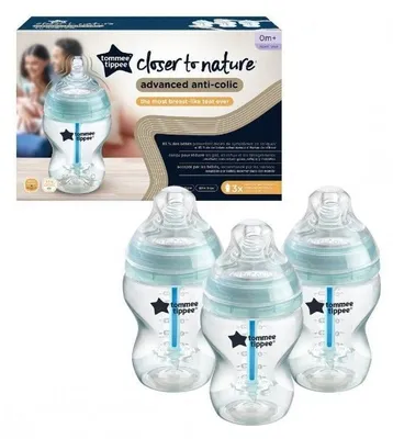 Tommee Tippee Advanced Anti-Kolik-Babyflaschen, 3 × 260 ml, ab Geburt
