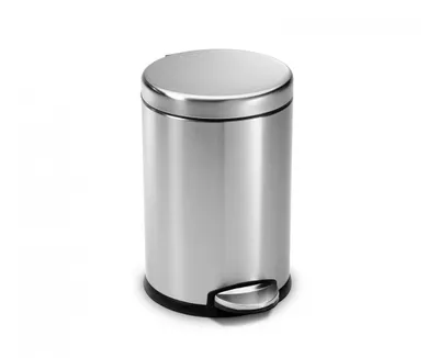 Produktbild von simplehuman 4,5 Liter runder Treteimer, fingerabdrucksicherer gebürsteter Edelstahl - 10x10x42 cm; CW1852CB