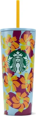 Zdjęcie produktu dla Starbucks blue Floral EdelstahlTumbler 473ml