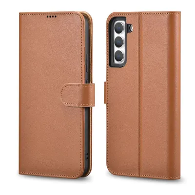 Productafbeelding van Icarer Etui Case Obudowa Pokrowiec: Lederen hoesje voor de Samsung Galaxy S22+ in bruin