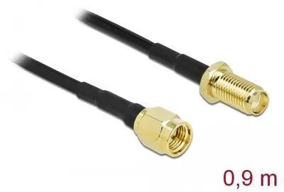 Produktbild von Delock Antennenkabel SMA Stecker zu SMA Buchse LMR/CFD100 0,9 m low loss
