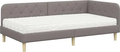Produktbild von vidaXL Eckbettgestell Taupe 90 x 190 cm Stoff