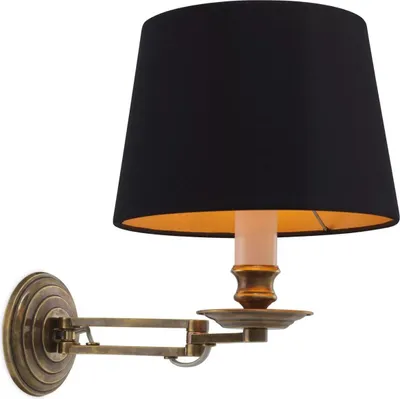 Produktbild von Casa Padrino Luxus Wandleuchte mit Schwenkarm Vintage Messingfarben / Schwarz 22 x 21,5 x H. 27,5 cm - Hotel & Restaurant Leuchte