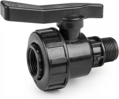 Image de Robinet d'écoulement PE avec filetage intérieur et extérieur pour tuyaux PE 3/4