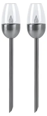 Produktbild von 2x LED Außenleuchte, Solarlampe, Metall, schwarz, H 38 cm