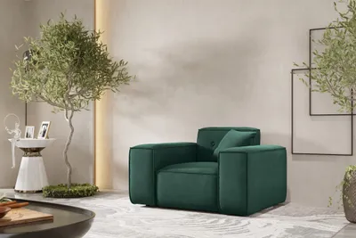 Productafbeelding van Designfauteuil CESINA, bekleed met stof Opera Velvet, kleur groen