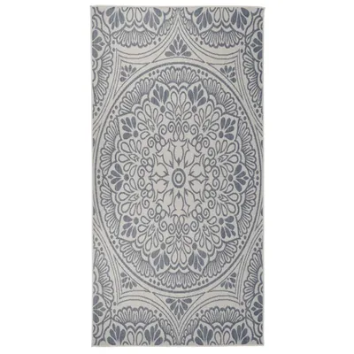 Obrázek produktu pro Venkovní hladce tkaný koberec Modrý vzor / 100 x 200 cm