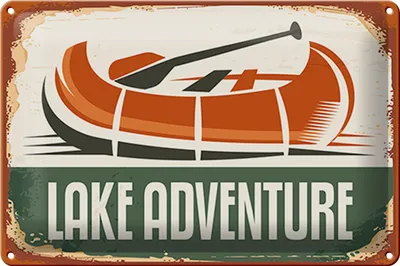 Produktbild von Blechschild Retro 30x20cm lake adventure Outdoor