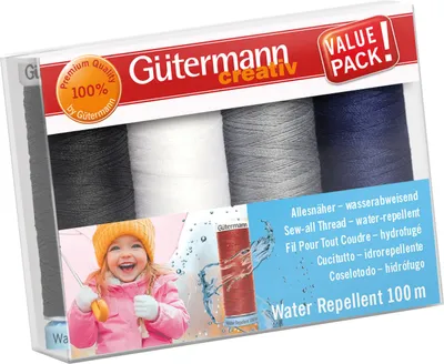Produktbild von Gütermann Nähfaden-Set Allesnäher "Water Repellent" 4 x 100 m Basic Col. 3
