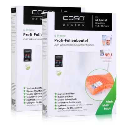 Produktbild von Caso Profi- Folienbeutel 30x40cm / 50 Beutel für Vakuumierer Caso (2er Pack)