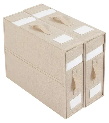 Bettwäsche-Organizer, faltbar, 2 Stück, Beige, 38x32x11,5 cm
