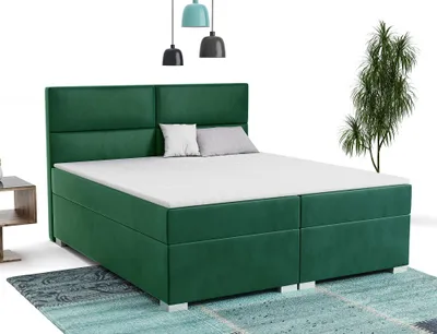 Produktbild von FurMeb24 - Boxspringbett , Ehebett  180x200cm BONO  Hotelbett , Polsterbett , Doppelbett , inklusive TopperFarbe : Velutto 10