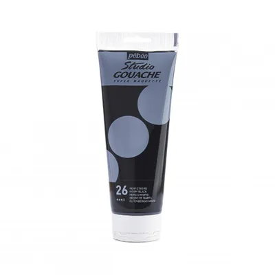 Produktbild von Pebeo Studio Gouache, 220 ml, Elfenbeinschwarz