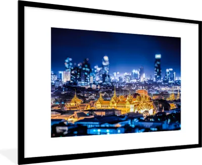 Produktbild von MuchoWow® Gerahmtes Poster Nacht - Palast - Asien 90x60 cm - Poster mit Schwarzem Bilderrahmen Wandposter Rahmen Foto Bilder - Wanddekoration - Fotos