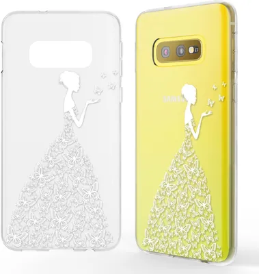 Produktbild von NALIA Hülle für Samsung Galaxy S10e, Motiv Handyhülle Silikon Case Schutz Cover Butterfly Princess