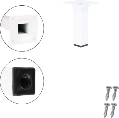 Produktbild von Möbelfuss Tischfuss Weiss Eckig 25 x 25mm Möbelbein Metall Sofasfuss Möbelstütze Höhe 100mm