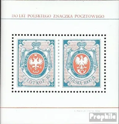 Produktbild von Briefmarken Polen 1990 Mi Block110 (kompl.Ausg.) postfrisch 130 Jahre Briefmarken in Polen
