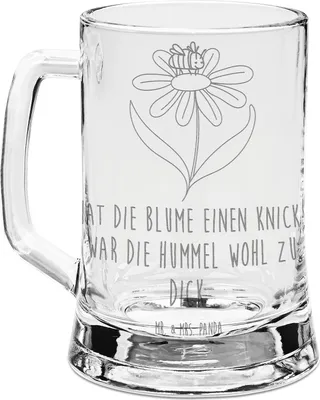 Produktbild von Mr. & Mrs. Panda Krug Hummel Blume - Transparent - Geschenk, Humpen, Bierhumpen, Hummeln, Glaskrug, Seidel, Bierkrug aus Glas, Biene, Wespe, Natur, Gute Laune