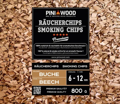 Produktbild von PINI 800 g Räucherchips Buche 6-12 mm Smoking Chips Räucherspäne