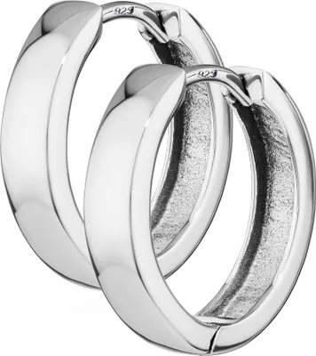 Produktbild von Paar 925 Sterlingsilber Klappcreolen Ohrringen 14,3 X 3,1mm Anlaufgeschützt 4791