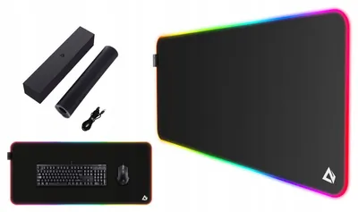 Obrázek produktu pro Aukey Velká herní podložka pod myš s LED RGB osvětlením, rozměry 900x400 mm, model XXL