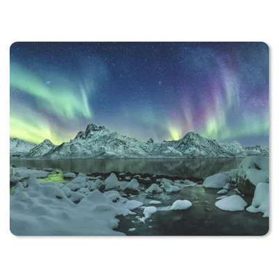 Produktbild von MuchoWow® Mauspad Mousepad Meer - Eis - Nordlicht - Winter - Natur 23x19 cm - Mousepads - Maus Mat - Pad - Mausunterlage - Schreibtischunterlage - Mauspad
