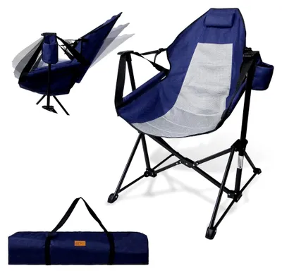 Produktbild von Extra großer Schaukelstuhl für Camping, faltbarer Gartenstuhl, klappbarer Outdoor-Regiestuhl, Strandstuhl