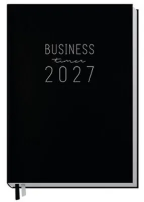 Produktbild von Wochenkalender 2027, schwarz, Kunstledereinband, 2 Seiten je Woche, 2 Lesebändchen
