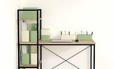 Zdjęcie produktu dla Organizer na biurko Deskolor szary metalowy