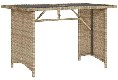 Image de Table de jardin en polyrotan avec plateau en verre