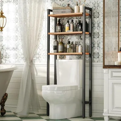 Immagine prodotto di Bagno: scaffale portaoggetti sopra il WC, cassaforte a muro