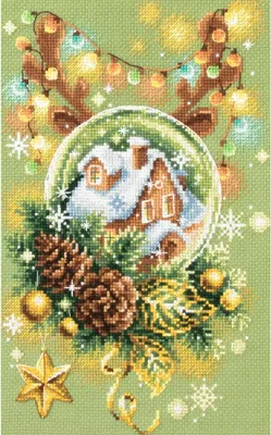 Produktbild von Magic Needle Zweigart Edition Kreuzstich Set "Weihnachten in Grün", Zählmuster, 17x27cm