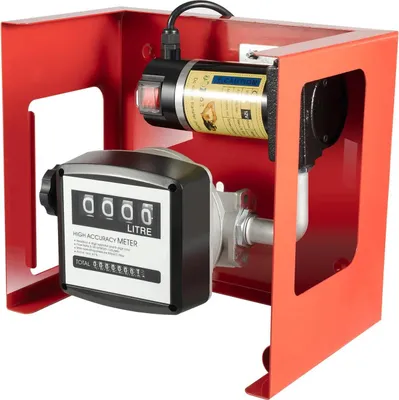Image de Pompe diesel - Pompe de transfert de carburant - 12 V - 200 W - 45 l/min - 3 600 tr/min - IP55 - Avec débitmètre - Rouge
