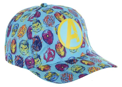 Produktbild von Avengers All Over Baseball-Cap Mütze Kappe Sommer-Hut, Farbe:Hell-Blau, Größe:52