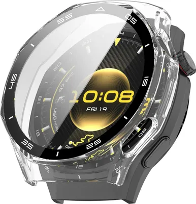 Produktbild von Strap-it Hartschalengehäuse mit integriertem Glas - Klar, stoßfest, voller Displayschutz - Transparent - passend für Huawei Watch GT 6 Pro